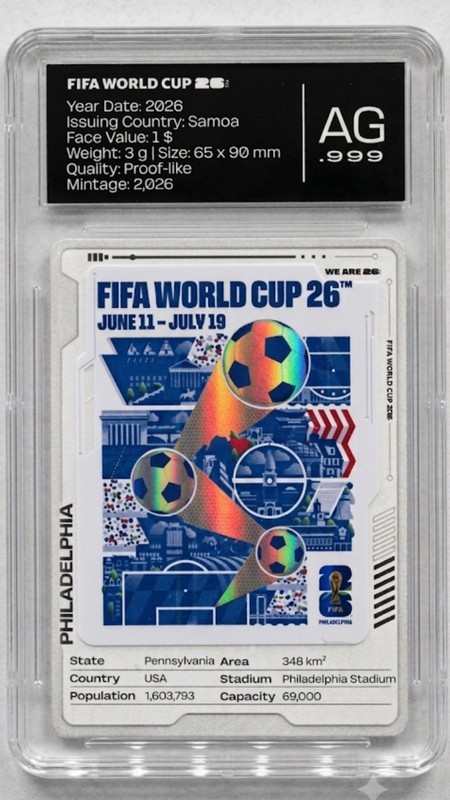 2026 PHILADELPHIA LAST COIN FIFA WORLD CUP 2026 Silver Coin City - ONE COIN ONLY