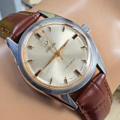 Vintage ENICAR Ocean Pearl men's manual wind watch Ref:140-09-01 swiss 1960s