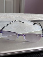 Mens Rectangular Rimless Blue Light Blocking Reading Glasses Unisex Readers