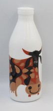 Vintage Egizia Kenneth Townsend Cow Design Decorative Glass Milk Bottle