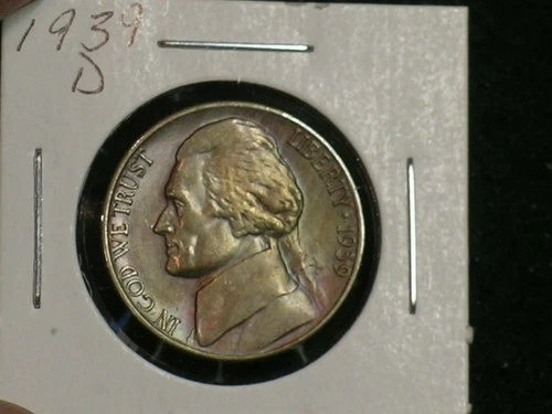 1939 D Uncirculated Jefferson Nickel  -- toned --COMBINED SHIPPING     (A12-1)