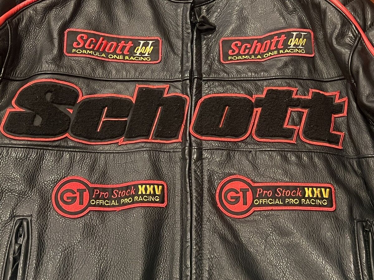 Schott F1 Formula One Racing Black Mens 4XL Padded Zip Schott F1 Formula One Racing Black Mens 4XL Padded Zip