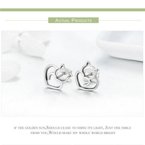 Neue Katze Ohrringe weiblich s925 Sterling Silber hohlen weiblichen Ohrringe - Bild 9 von 11