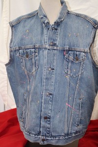 splatter vest nwt xxl trucker levis jacket