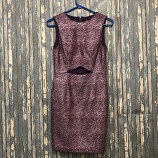 Hailey Logan by Adrianna Papell  Pink Metalic Sparkle Sheath Dress cut-out