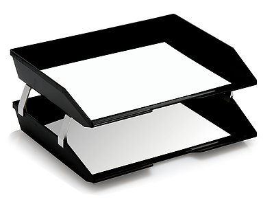 Acrimet Facility 2 Tiers Double Letter Tray (Black Color)