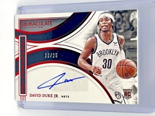 2021 Panini Immaculate Inaugural Ink /25 David Duke Jr #ICN-DDB Rookie Auto RC