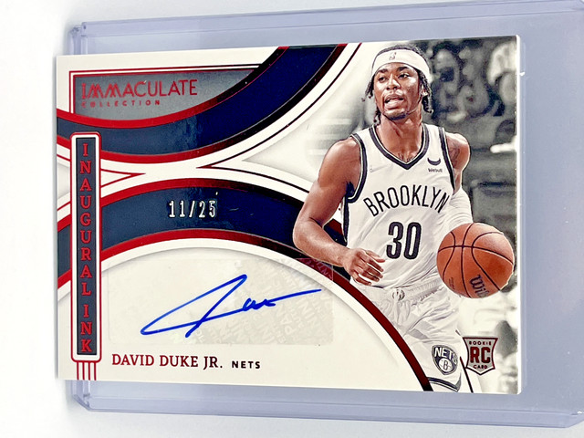 2021 Panini Immaculate Inaugural Ink /25 David Duke Jr #ICN-DDB Rookie Auto RC