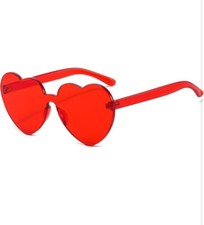 NEW Red Heart-Shaped Novelty Frameless Glasses For Girls