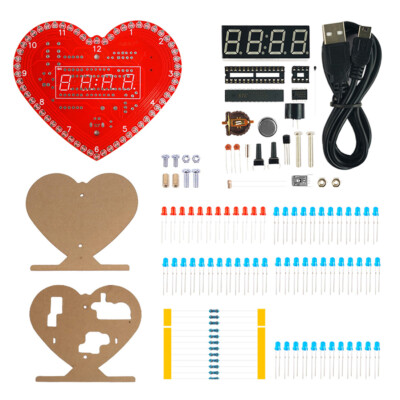 DIY Digital LED Display Clock Module Alarm Electronic Soldering Practice Board