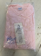 Carole Sleepwear Sz 36 Vintage Pink Pajama Set New Sealed Cotton Long Sleeve