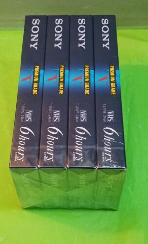 ๐ผ๐ผ๐ผ๐ผLot of 4 Blank Sony T-120VE (6 Hrs) Premium Grade VHS Tapes For VCR