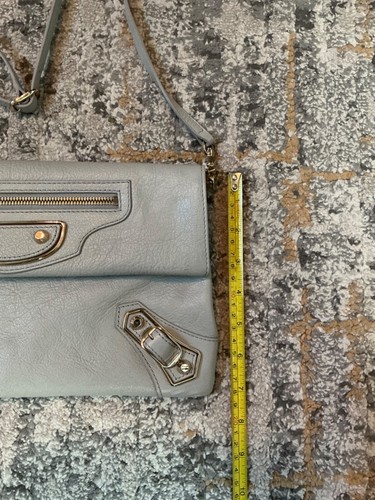 Balenciaga Classic Metallic Edge Envelope Clutch Bag Light Grey! EUC! - Picture 23 of 24