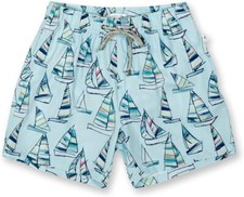 Vintage Summer Blue Sailboats Mens Swim Trunks Mesh Lining Size Large NWOT