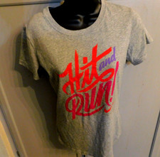 Nike Dri fit gray S/S "Hit and Run" t-shirt women's S slim fit