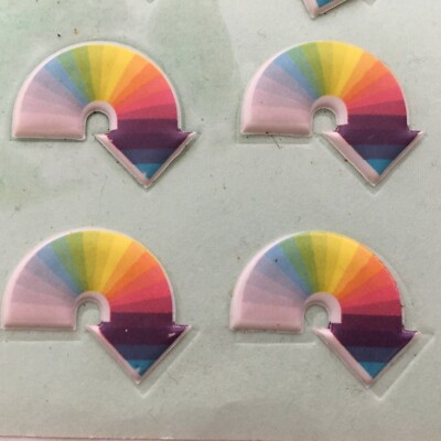 Dimension Weld Vintage Stickers Rainbow Arch Arrow Logo Curve 