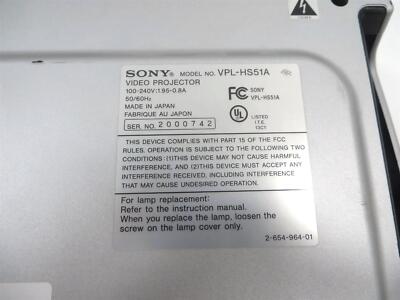 Sony VPL-HS51A Cineza Projector Home Theater Projector | eBay