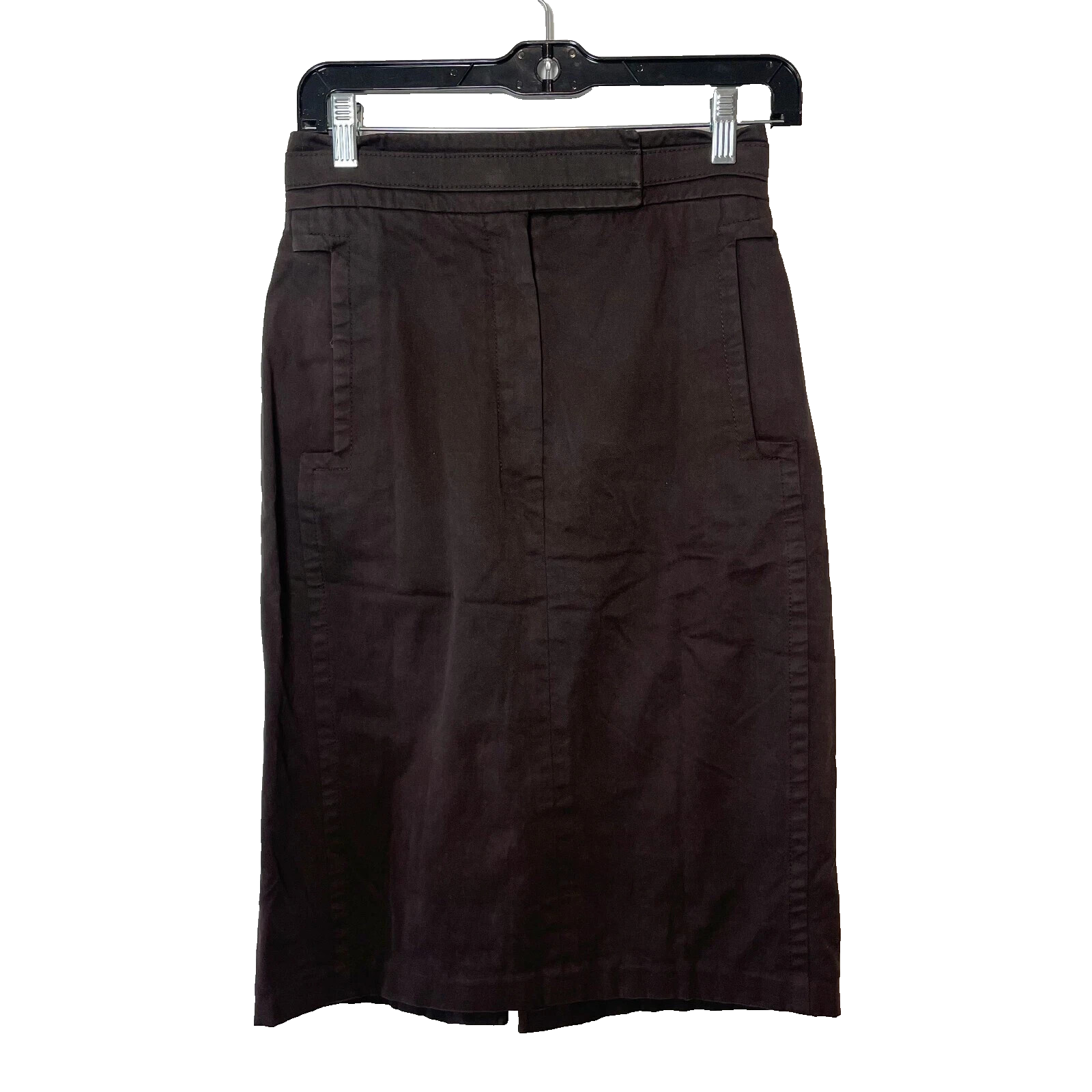 Yves Saint Laurent YSL gonna dritta denim a matita donna M marrone lunghezza ginocchio