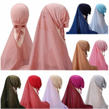 1PCS Muslim Amira with Bonnet Inner Cap Instant Hijab Head Scarf Wraps Shawls