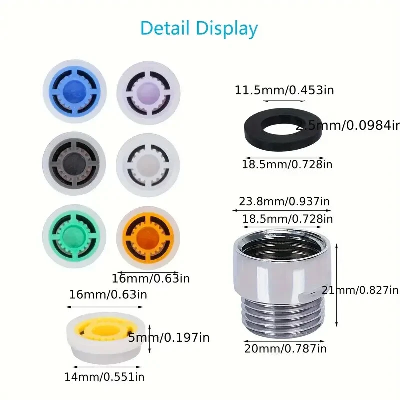 8PCS Shower Flow Reducer Limiter Set,Control Valves Shower Water Flow Restrictor - Image 2 of 4