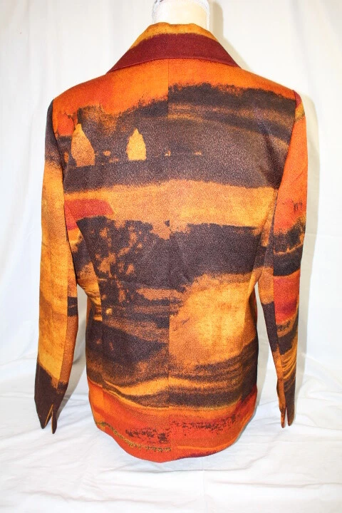 ELLEN TRACY шерсти и шелка смесь "осени цвета" открытый передний блейзер женщин размер M (147) - Изображение 3 из 4