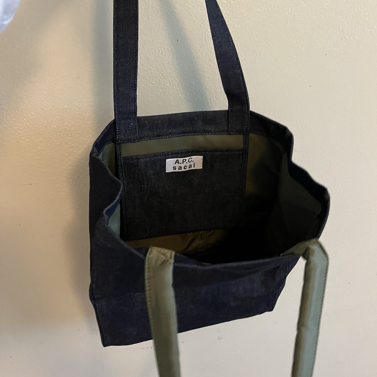 APC x Sacai Reversible Denim Tote Bag New Authentic | eBay