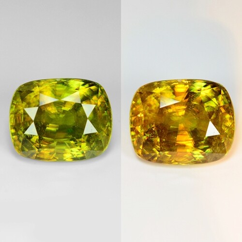 12.90 Cts Color Change Titanite Sphene Untreated 100% Natural Loose Gemstone VS - Picture 1 of 3