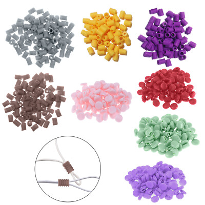 100 Silikon Kordelverschlüsse Knebel verstellbar elastische Kordelstopper für Gesichtsmaske