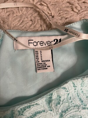 mint lace dress forever 21 Lace-Trim Satin Floral Maxi Dress