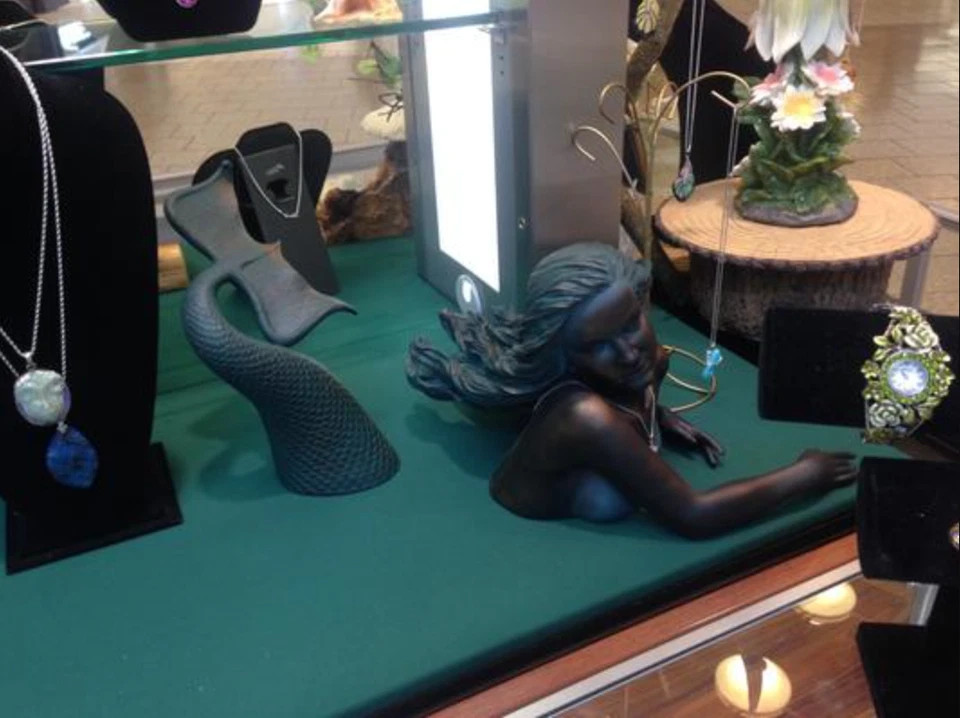 Sexy Sirena Nadador Piscina Escultura Jardín Estatua Única Medusa Clásica Patio Foto 2 de 2