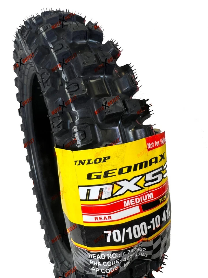 Neumático trasero Honda CRF50 Dunlop 70/100-10 XR50 CRF XR 50 Suzuki DRZ JR50 TTR PW Foto 2 de 4