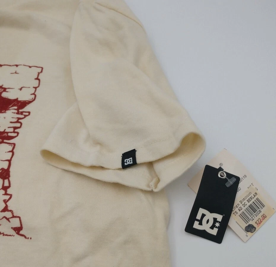 Camiseta De Colección DC Shoes Talla S Crema Monopatín Kings Dominion Sin Etiquetas (Rara) Foto 4 de 4