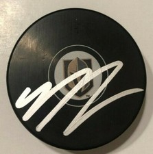 NICOLAS HAGUE SIGNED VEGAS GOLDEN KNIGHTS HOCKEY PUCK W/ CASE COA