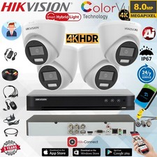 HIKVISION DVR 8MP CCTV 8MP/4K SYSTEM HD TURRET  COLORVU OUTDOOR CAMERA FULL KIT