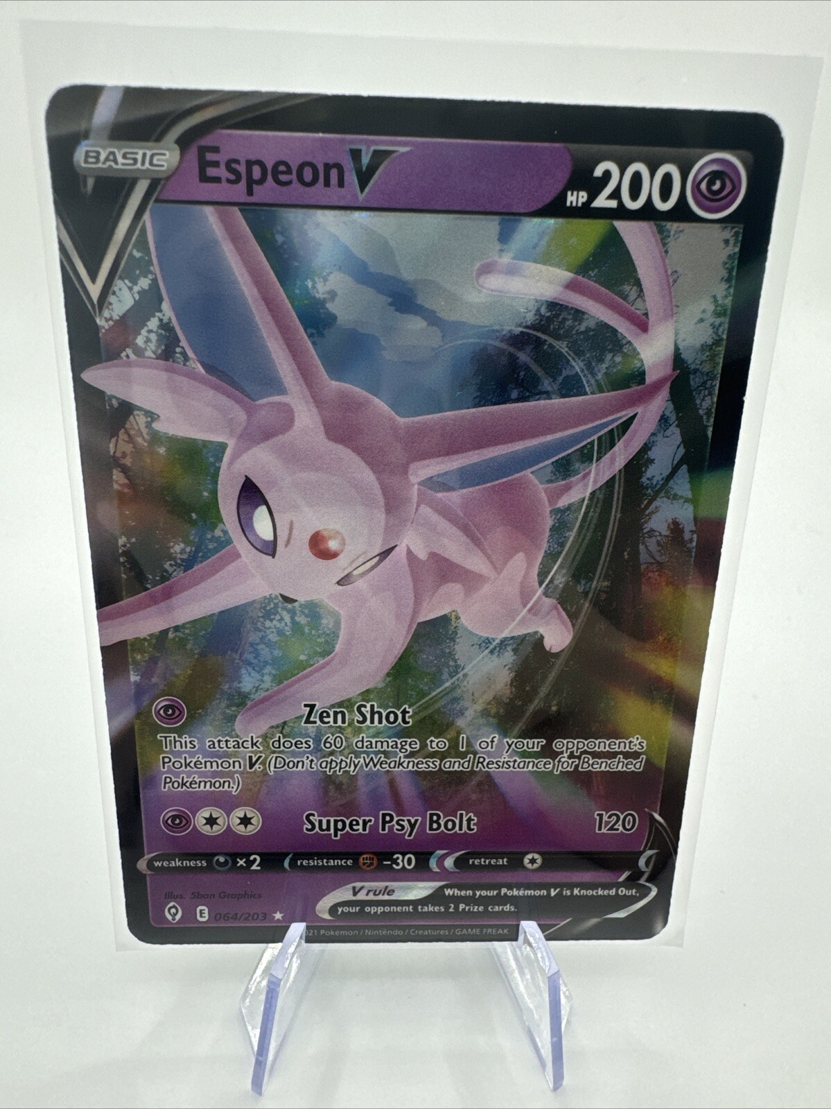 2021 Near Mint Pokemon Espeon V 064/203 Evolving Skies