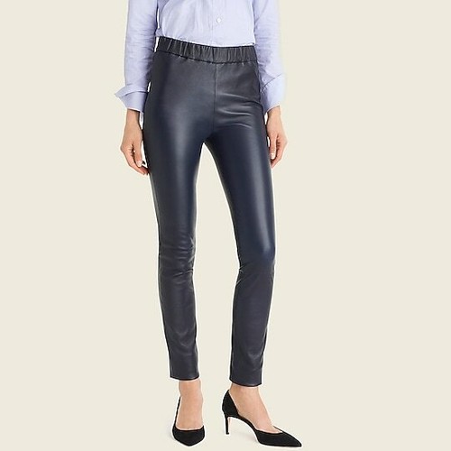Leather Leggings NWT Size 10 Navy Blue 