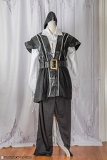 Swashbuckler Costume Large Black Pirate Renaissance Medieval Halloween