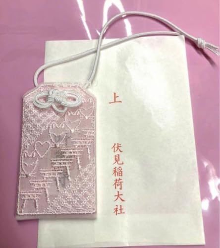 Kyoto Fushimi Inari Shrine Omamori Pink × White Lace Good Luck