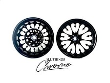 NINJA 330 FAT TIRE SOLID BLACK STILETTO WHEELS 2012-2020 KAWASAKI NINJA ZX-14R