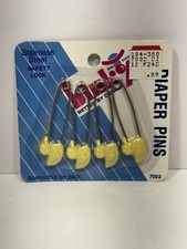 Vintage Duck Diaper Pins Stainless Package of 4 Yellow Binky 1988