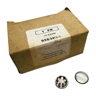 (Box of 50) McMaster-Carr 9563K64 Steel Finishing Plug, Fits 1/2'' ID, 21/32 DIA