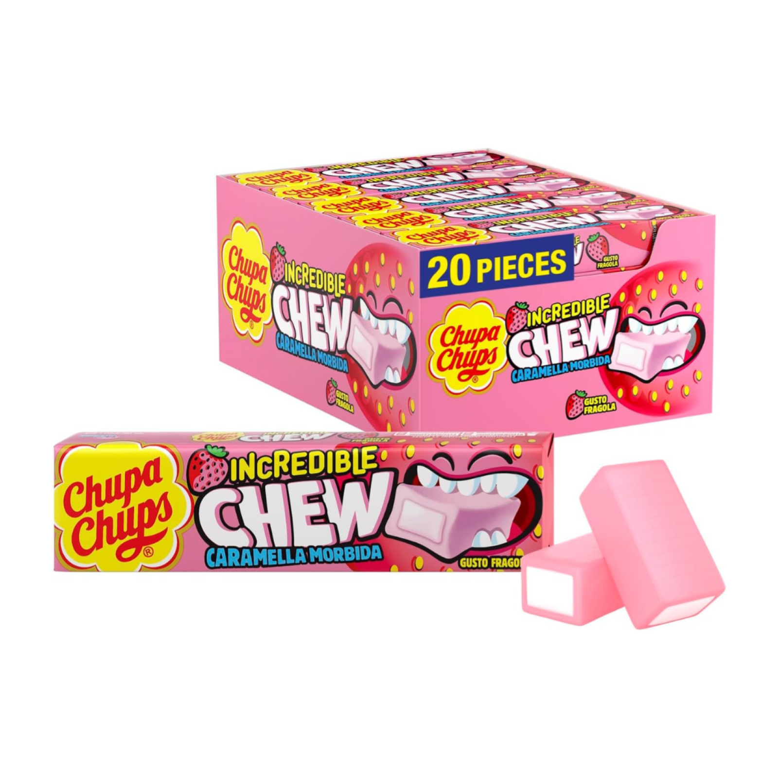 Caramelle Morbide Chupa Chups Incredibile Chew Fragola 20 pz