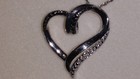 KAY Jewelers Sterling Silver Heart Shaped Black & White Diamond Necklace 18 Inch — photo 3