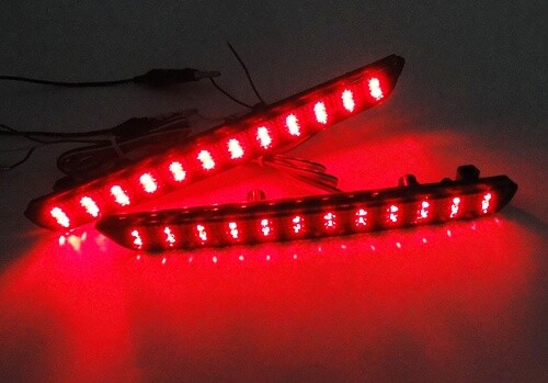 2x SMOKE LENS LED REAR BUMPER REFLECTOR BRAKE LIGHTS FOR MAZDA 3 MAZDASPEED3