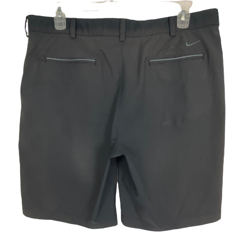 Nike Golf Mens Shorts Size 38 Dri Fit Gray Black Striped Pockets 11