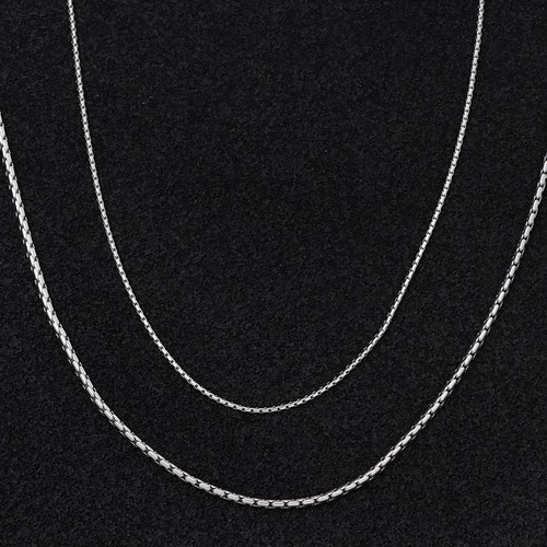 Hop Silver Color 2.2mm/3mm Stainless Steel Necklace Chain Necklace Statement - Picture 5 of 19