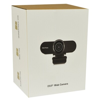 VS18 8MP USB 2.0 Computer Webcam w/ Built-in Microphone - Black 