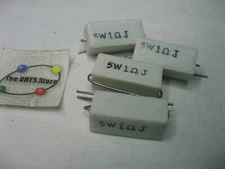 Ceramic Cement 1 Ohm 5% 5W Resistor High Power 1R - NOS Qty 4