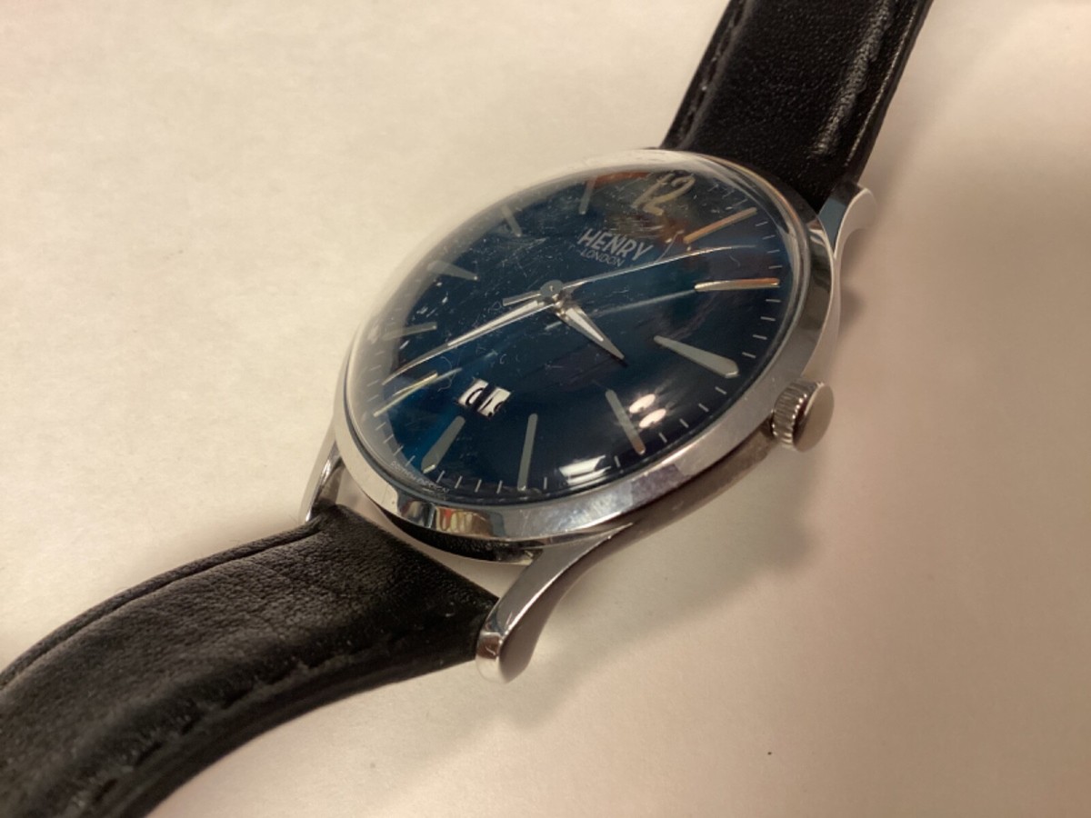 HENRY LONDON KNIGHTSBRIDGE QUARTZ WATCH-BLUE DIAL/LEATHER HENRY LONDON KNIGHTSBRIDGE QUARTZ WATCH-BLUE DIAL/LEATHER