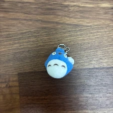 Totoro Mascot Blue Plush Toy with Ball Chain Cute Keychain